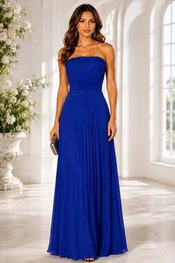 NEW  Strapless Pleated Satin Formal Gown SIZE 6